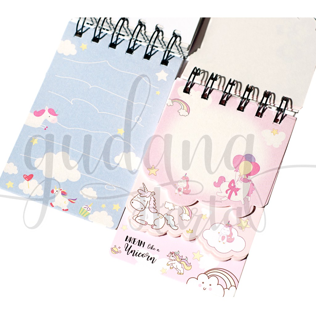 Notebook Spiral Unicorn 3 Susun Buku Catatan Lucu Notepad GH 308728