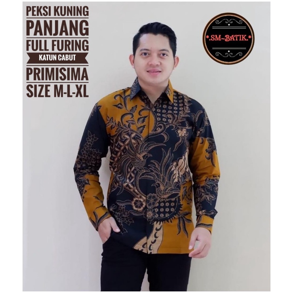 PEKSI KUNING SM BATIKSOLOAMANAH BAJU KEMEJA BATIK SOLO PRIA LENGAN PANJANG PENDEK LAPIS FURING ATASAN BATIK PREMIUM MODERN KATUN HALUS PARANG CENDONO PARANG MIRING PARANG UNGU PEKSI IJO NEW PEKSI KUNING PEKSI SELING PEKSI WARNA 5 PERMATA HITAM PRABA PRADA