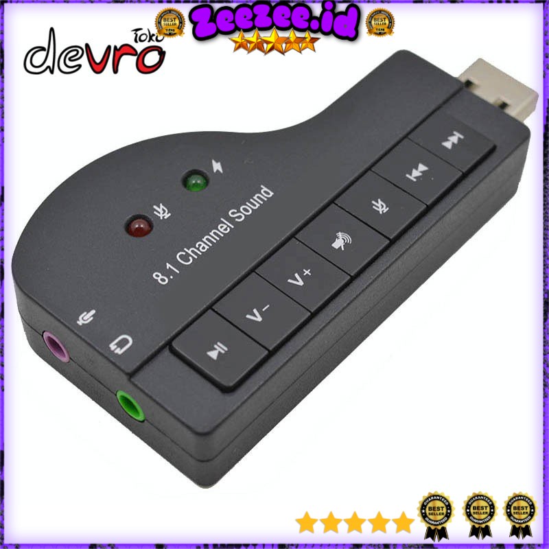 USB Sound Card Model Piano 8.1 Channel 3D Audio