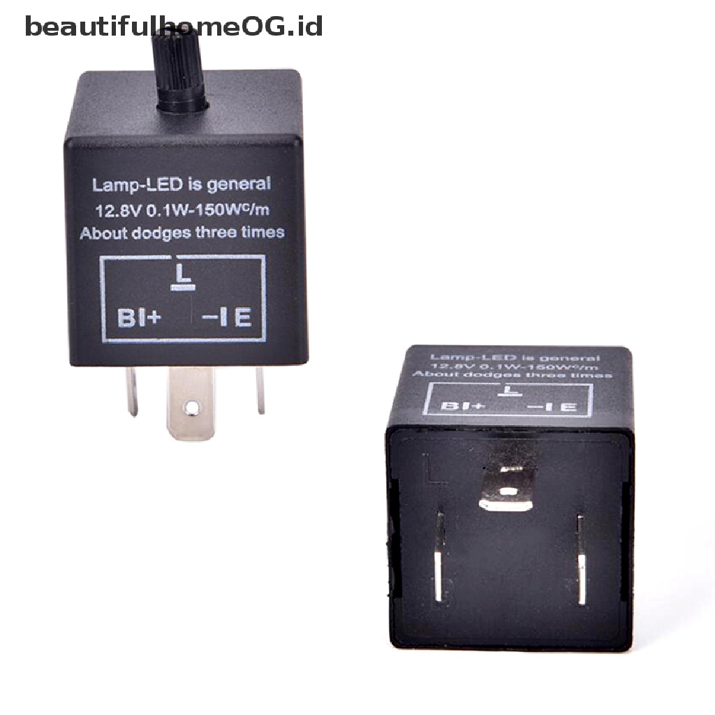 Relay Flasher LED 3-Pin 12V Adjustable Untuk Lampu Sein Mobil CF13