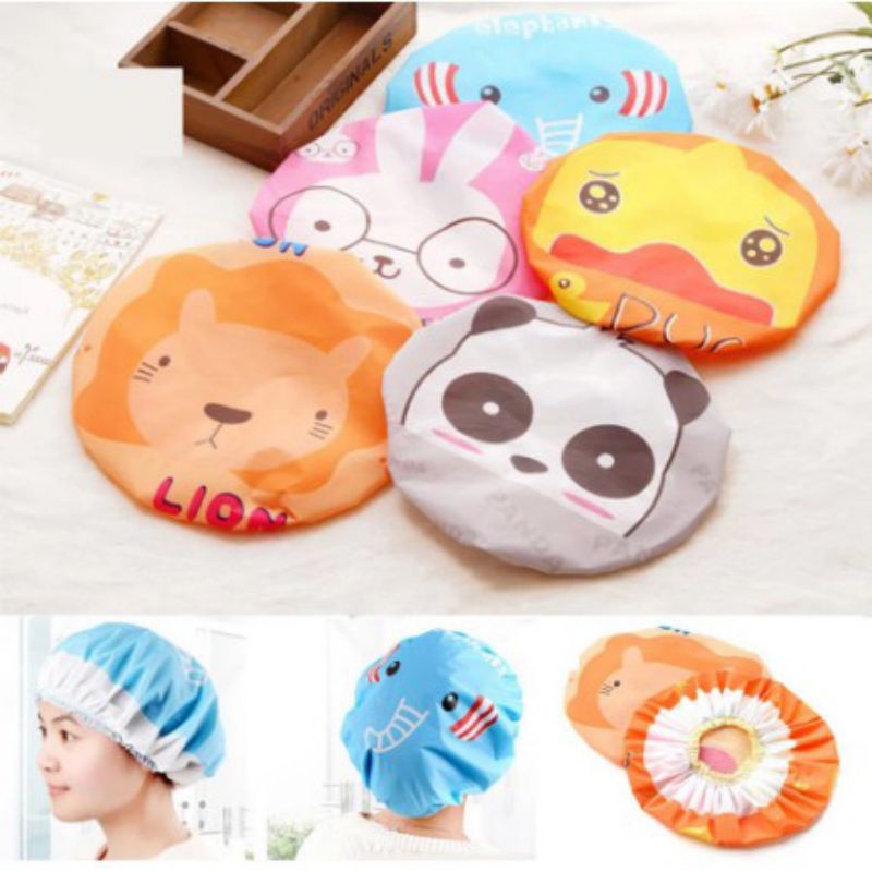 Shower cap,topi pelindung kepala saat mandi