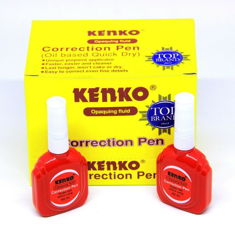 Tip Ex Cair Kenko KE-01[1 box] / Correction Pen Pulpen / Tape X Kertas [12 pcs]