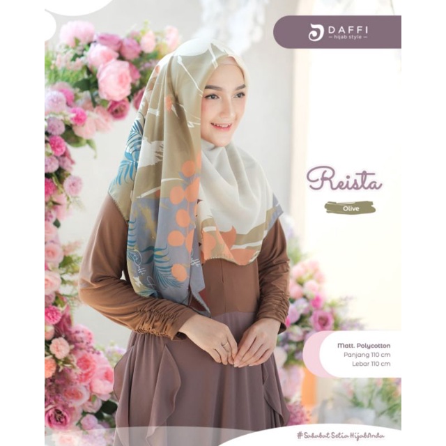 SEGIEMPAT REISTA Segiempat Motif Terbaru Daffi Hijab