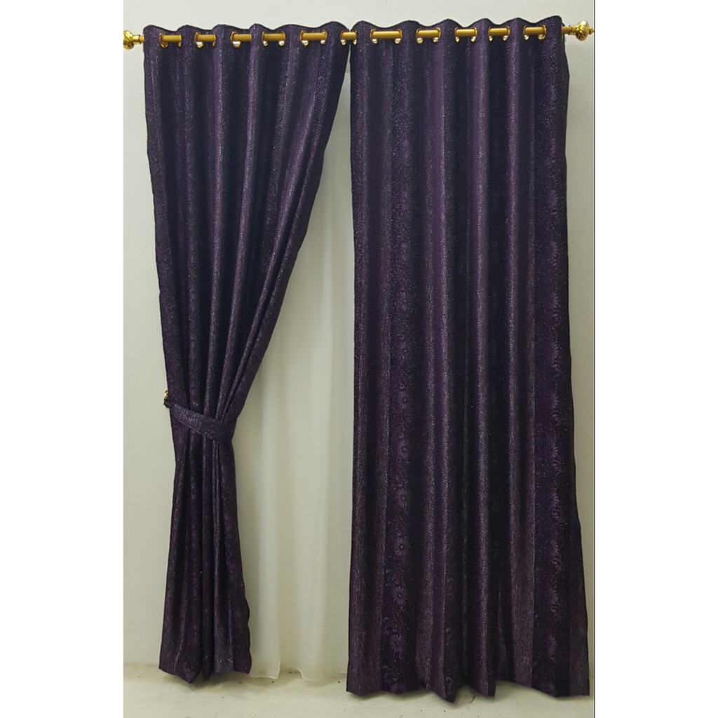 Promo Gorden jendela, hordeng glitter 3D, minimalis 1 Lavender ungu tua