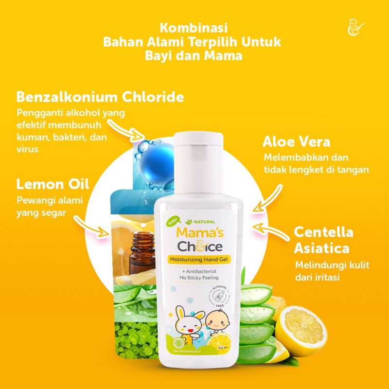 Mama's Choice Moisturizing Hand Gel | Hand Sanitizer Pembersih Antiseptik Aman untuk Bayi dan Anak