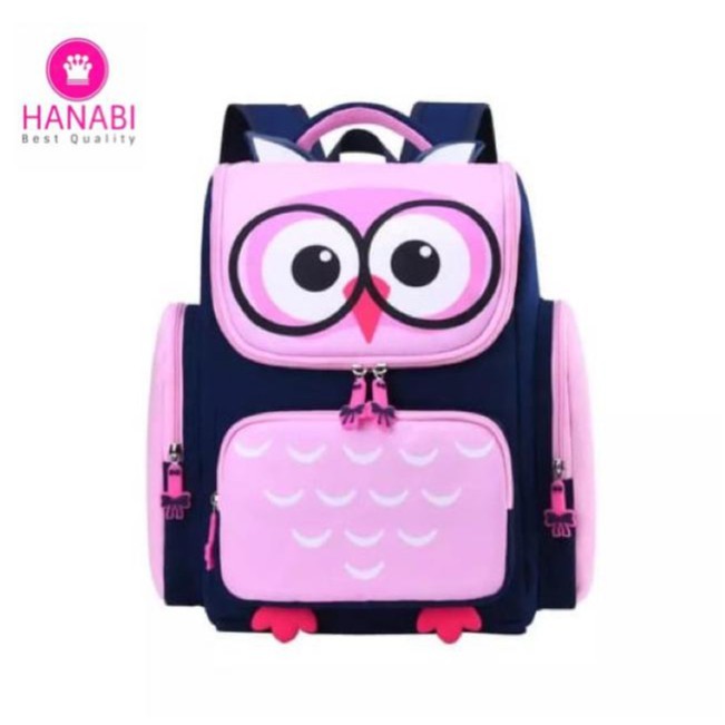 HANABI - tas  sekolah OWL tas ransel anak cewek cowok tas ransel sekolah tas ransel jalan jalan