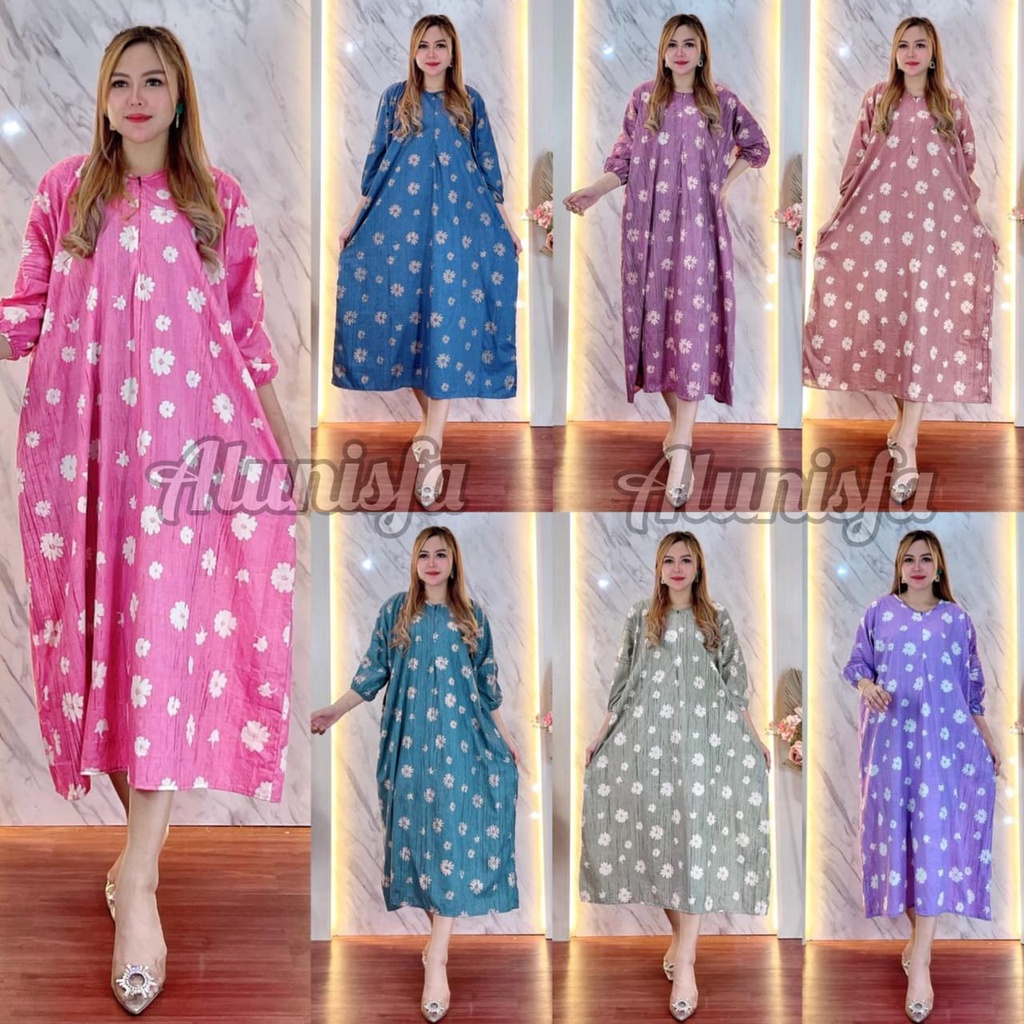 KAFTAN PANJANG JUMBO BUSUI ADEM HALUS MURAH LENGAN PANJANG