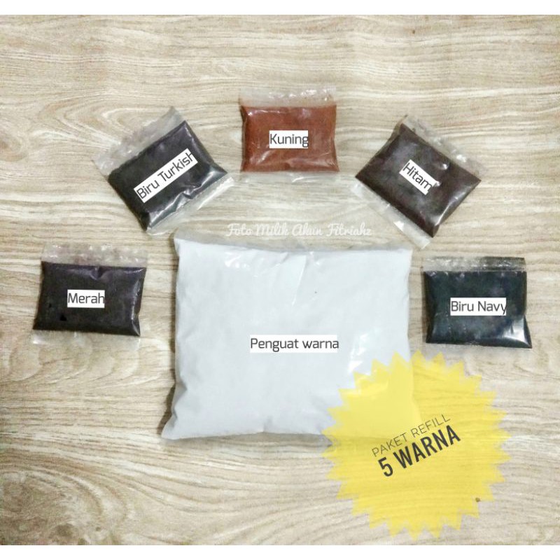 Refill Bubuk Pewarna Tekstil Paketan 12/5 warna Tiedye/shibori