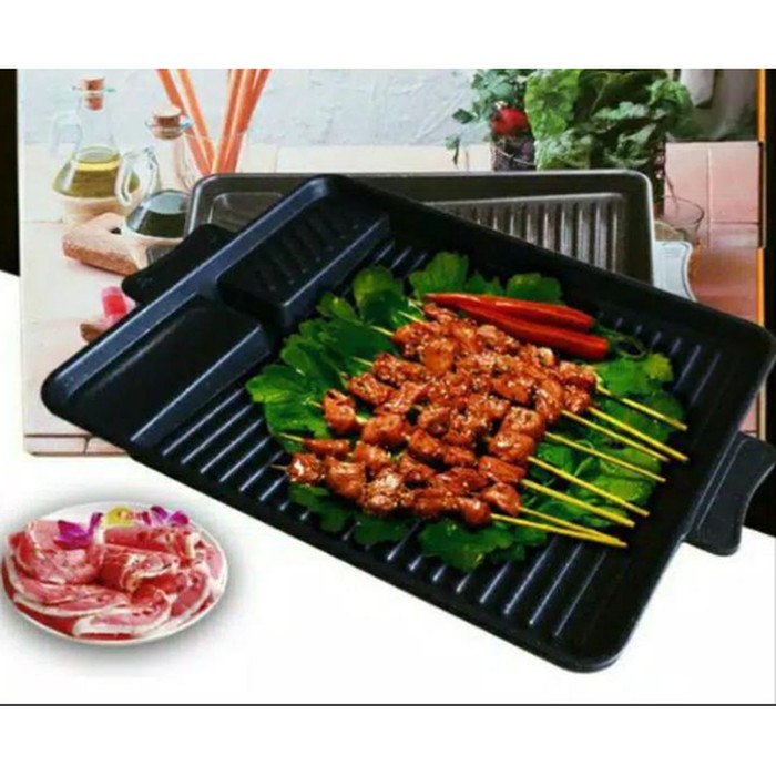 Iron Cast Yakiniku 32cm Besi Cor SUPER TEBAL dengan corong minyak 2603