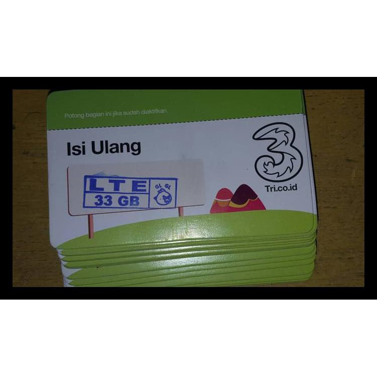 voucher isi ulang data tri lte 33gb vocer three 33 gb TERLENGKAP