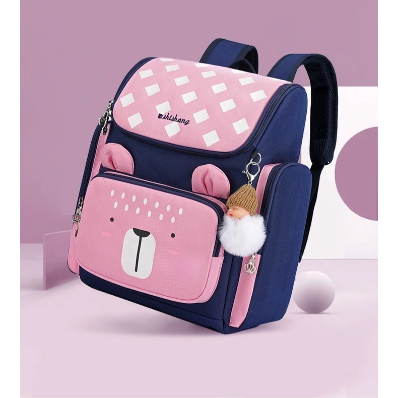 TAS RANSEL ANAK PEREMPUAN POLKA BEAR TAS SEKOLAH ANAK PG PAUD TK SD SMP TAS ANAK CEWEK MURAH