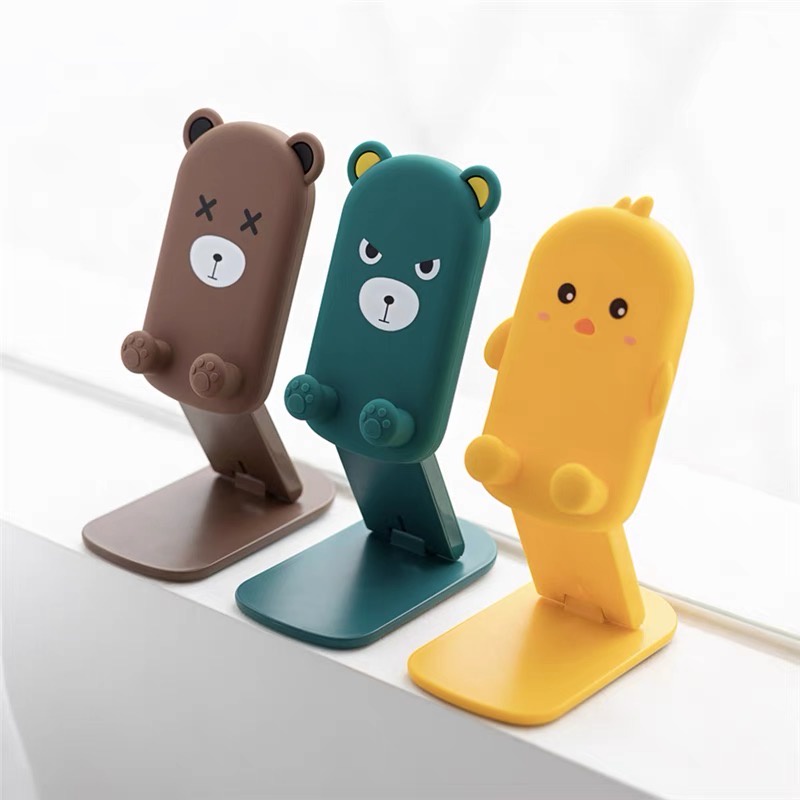 MIINII Phone Holder Karakter HD-08 Dudukan Handphone Lucu Penyangga Ponsel Karakter Multifungsi Lucu Folding Dekstop