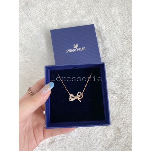 Swarovski Lifelong Bow Pendant Necklace - kalung wanita