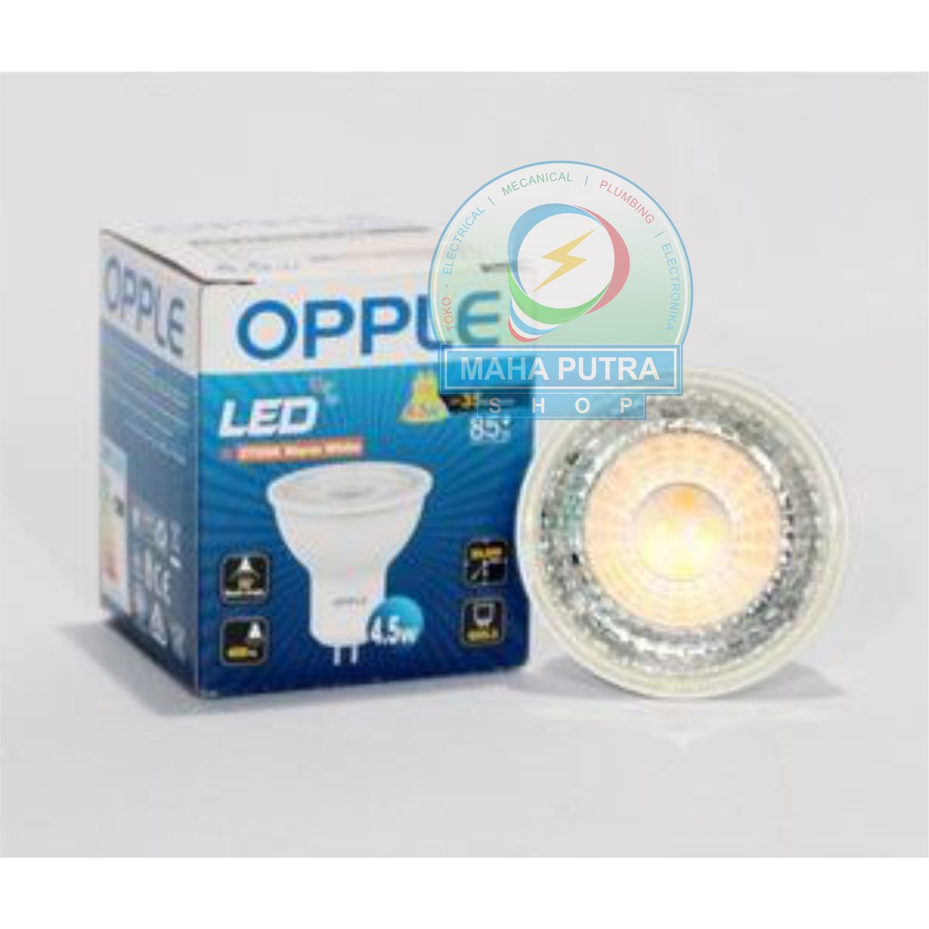 LED OPPLE MR16 4.5W 220Va. FITING TUSUK. CAHAYA WARMWHITE