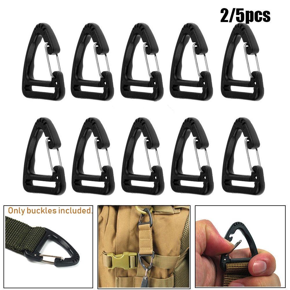 Suyo 2/5pcs Segitiga Carabiner Camping Hiking Ransel Aksesoris Paduan Plastik Gantungan Kunci Sabuk Gesper