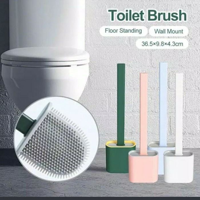 Sikat WC Silicone Silikon Sikat Pembersih Toilet Fleksibel - Random Colour