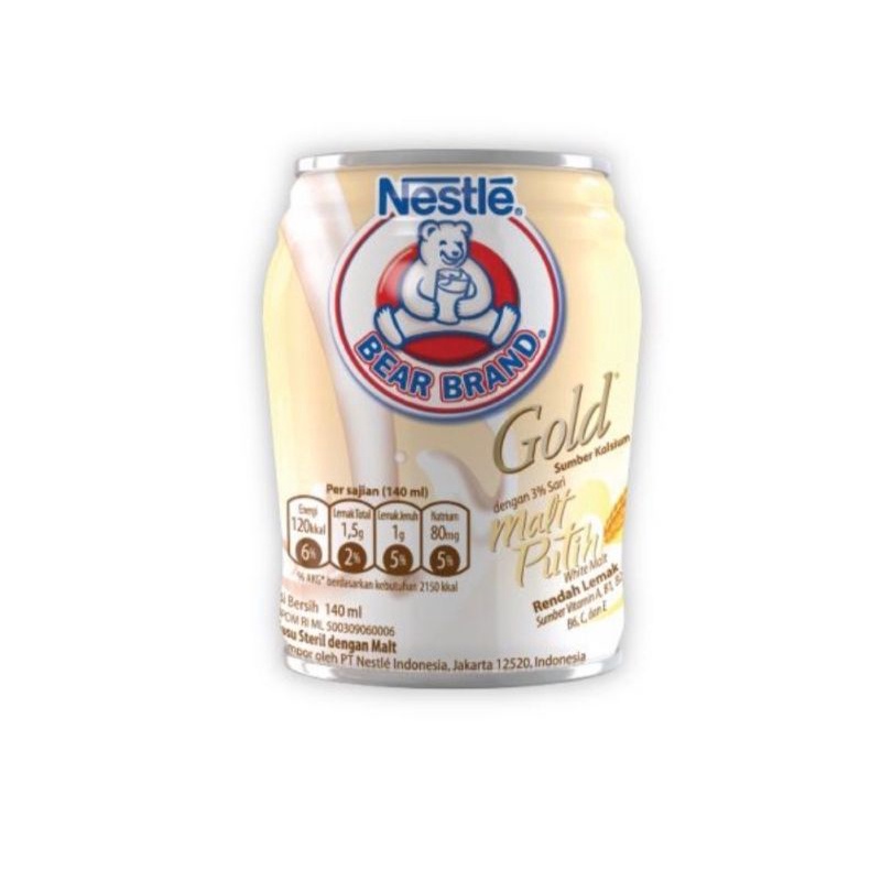 

BEAR BRAND GOLD MALT PUTIH 140ML / NESTLE / SUSU BERUANG SEHAT BERGIZI