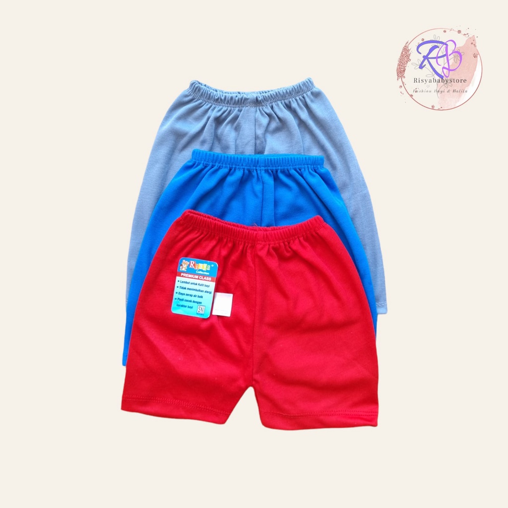 1/2 lusin (6pcs) Celana pendek bayi 0-6 bulan / 3 pcs celana polos bayi newborn