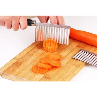BHA Pisau Ulir Pemotong Kentang Alat Dapur / Pisau Kentang Potong Model Gelombang Untuk Wortel Acar Kentang-1