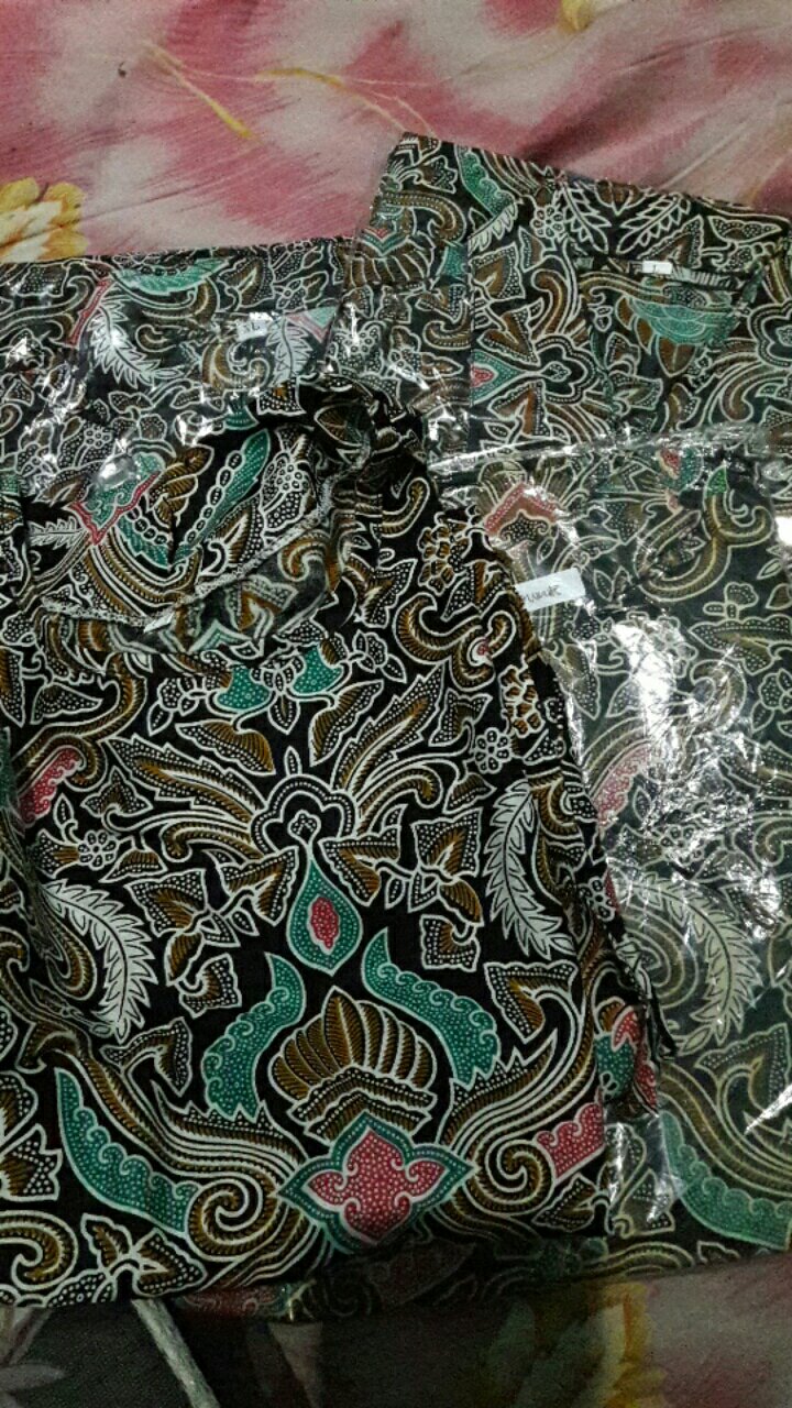 ( Couple Keluarga ) Maura Couple - Sania Ruflle Batik Couple Ori Ndoro Jowi Motif Cirebonan