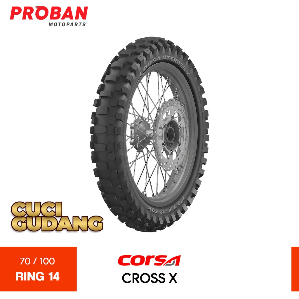 

CORSA MT CROSS-X 70/100-14 CUCI GUDANG Ban Motor Tubetype