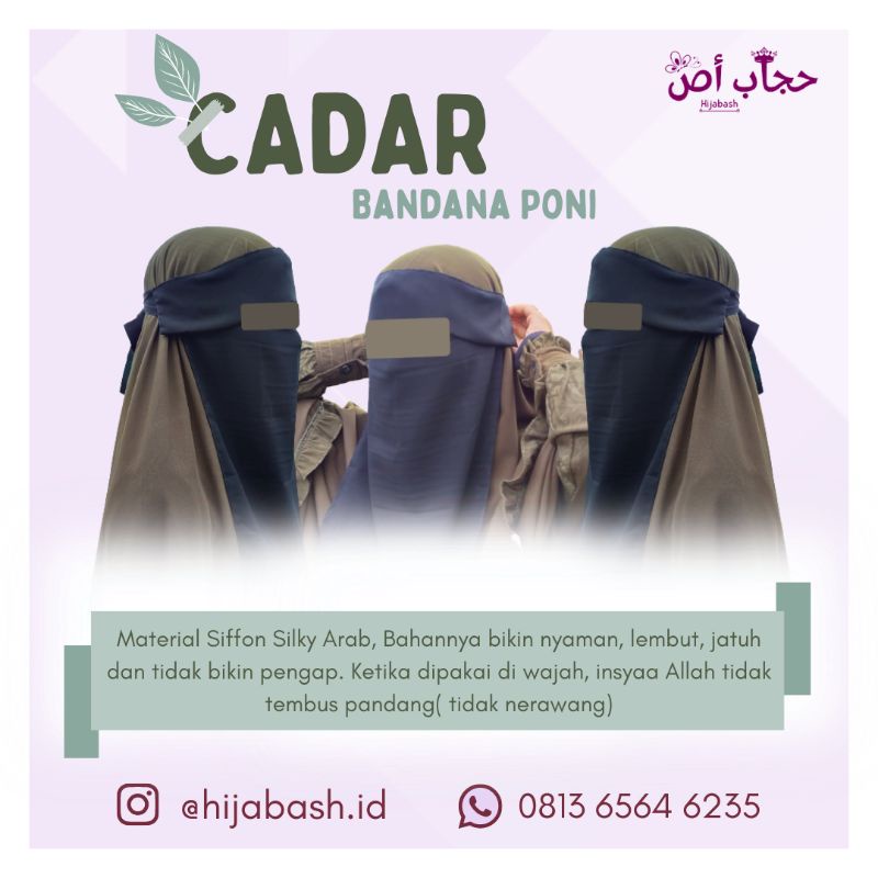 CADAR BANDANA PONI / CADAR BANDANA PONI SILKY ARAB / CADAR BANDANA PONI SIFFON ARAB
