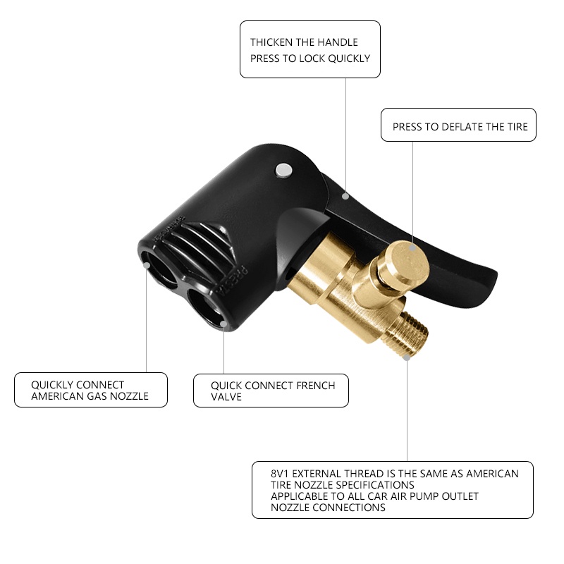 Adaptor Pompa Ban Mobil Portable Model Clip on