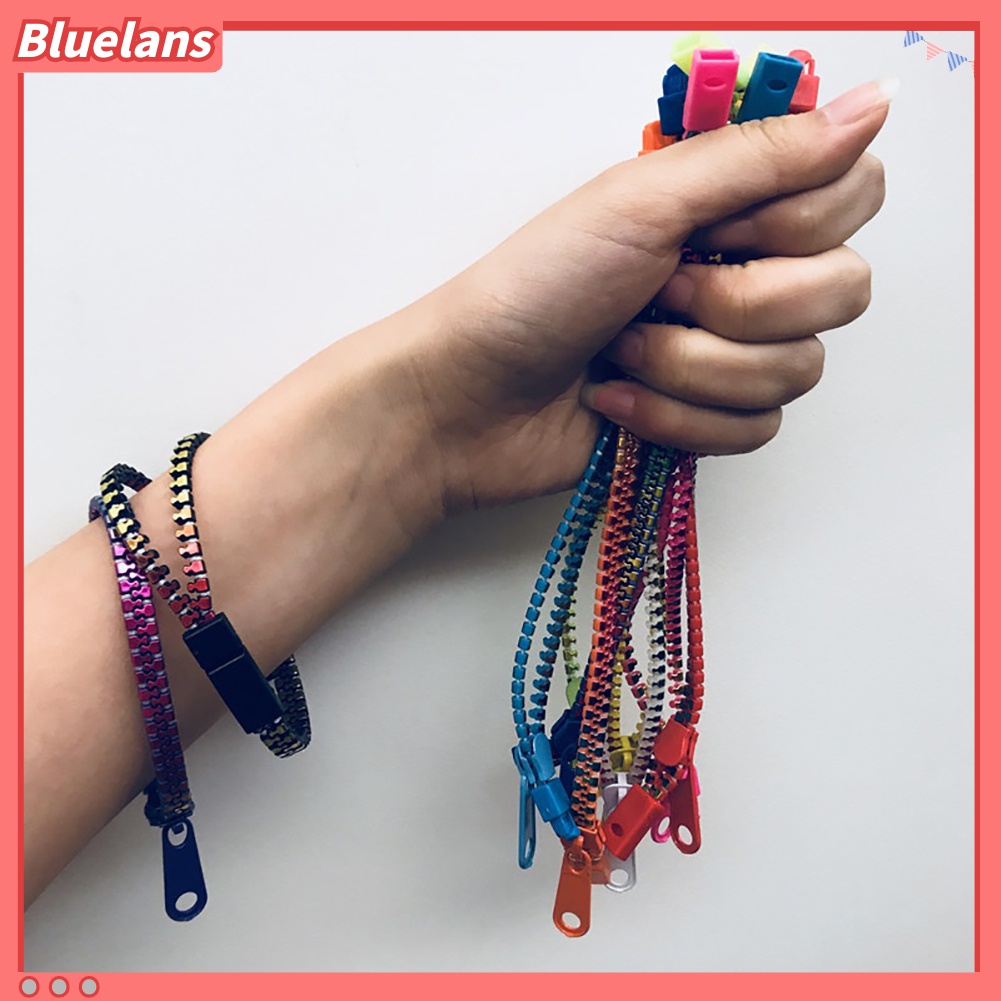 Gelang Tangan Rantai Model Ritsleting Warna-Warni Untuk Pria Dan Wanita