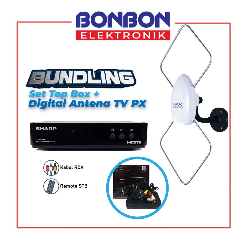 Bundling Sharp Set Top Box STB-DD001i + Antena Digital PX HDA-5000