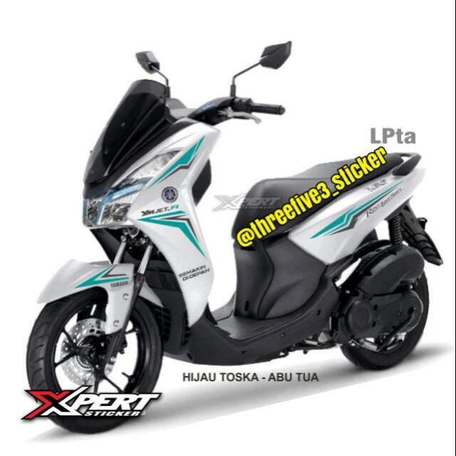 Sticker Cutting Yamaha Lexi125 Hijau Tosca Abu Motor Putih