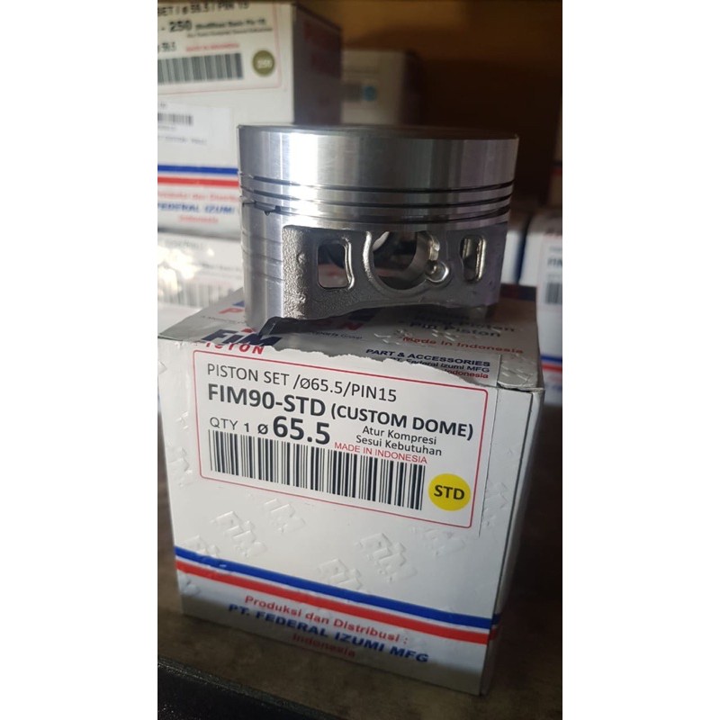 PISTON KIT FIM CUSTOM MENTAH DOME 66,5 67 67,5 68 FIM90 Pin 15 Pin15
