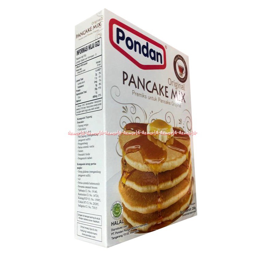 Pondan Original Chocolate Pancake Mix 250gr Tepung Kue Instant Membuat Penkek Original Pancek Cokelat Coklat Pon Dan