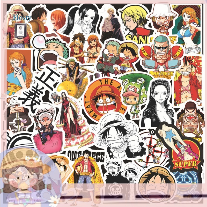 

PROMOKuhong 50Pcs / Set Action Figure Anime One Piece Stiker Doodle DIY Anti Air Untuk Koper Laptop Skateboard