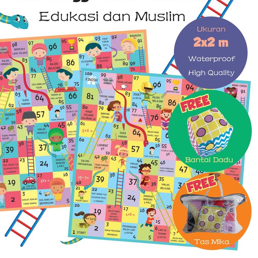 ♥ PROMO ULAR TANGGA JUMBO RAKSASA EDUKASI DAN MUSLIM BANTAL DADU JUMBO AKTIVITAS MAINAN ANAK MURAH ❈