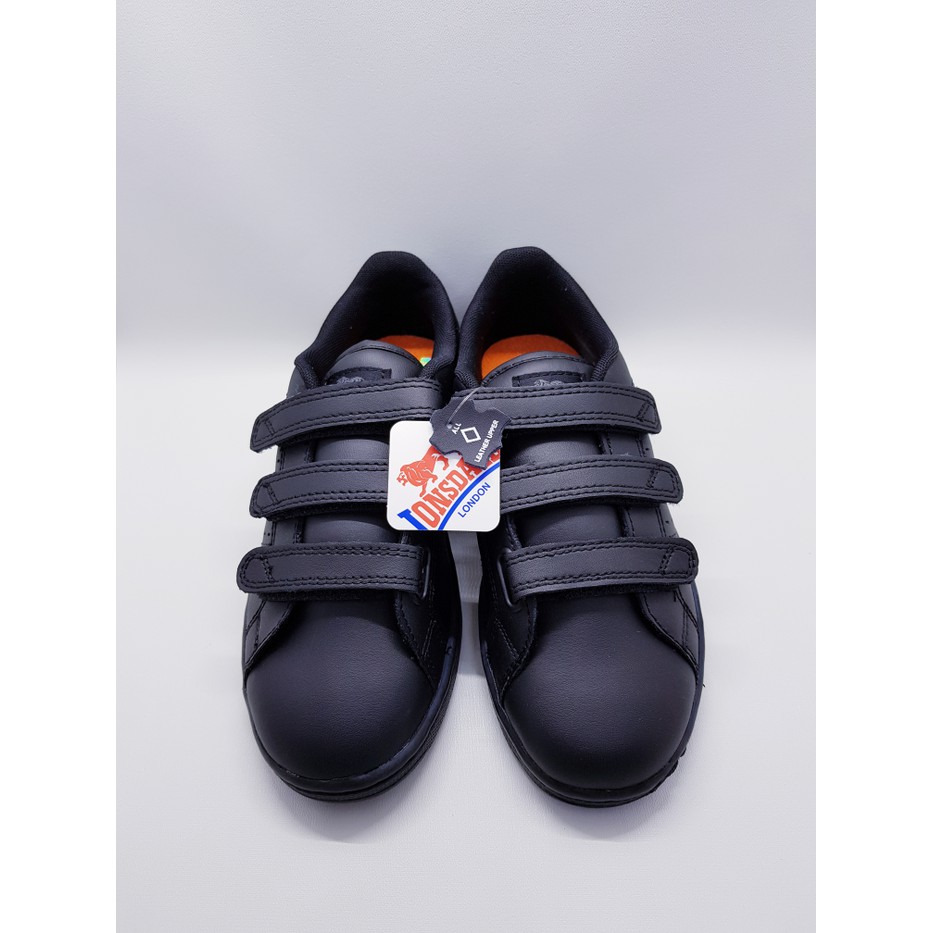 TERKINI SEPATU ANAK SEKOLAH HITAM LONSDALE LEYTON VELCRO SIZE KECIL 28 - 34 - 29 KEREN