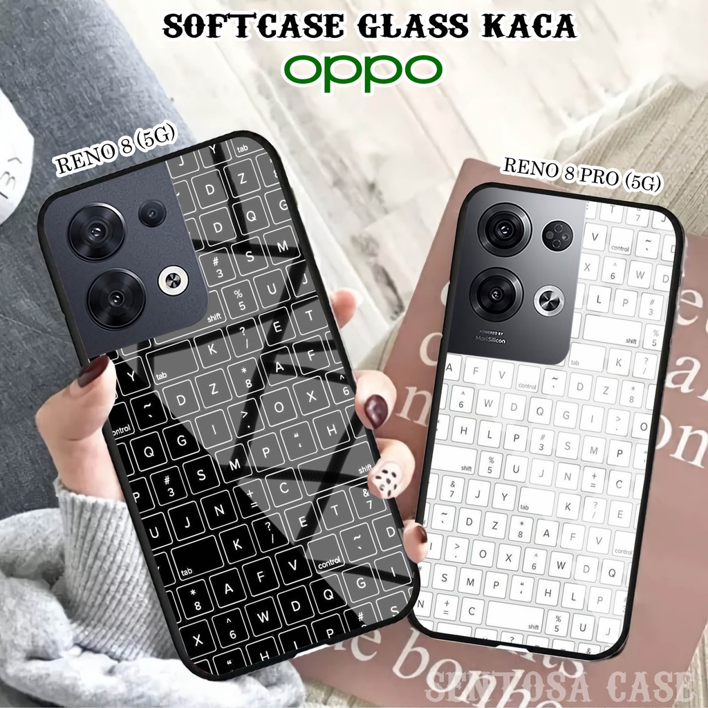 Softcase Glass Kaca OPPO RENO 8 (5G) & RENO 8 PRO (5G) - Casing HP OPPO RENO 8 & 8 PRO (5G) [ S59 ].