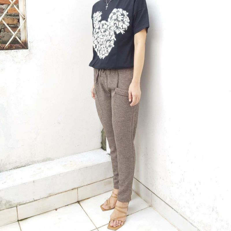 Pocket Knit Pants/ Celana wanita/ Celana panjang wanita