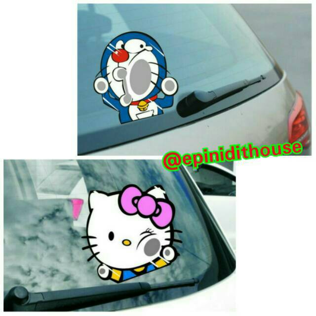 I Aksesoris Mobil  Stiker  Hello Kitty Doraemon  Tabrak Kaca  