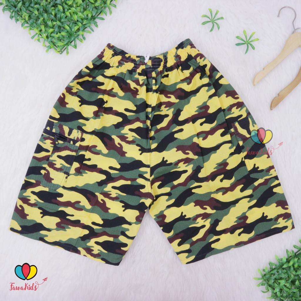 Celana Pendek ABRI Dewasa Loreng Uk Normal / Pants Kantong Boxer Olahraga Santai Kasual Kolor
