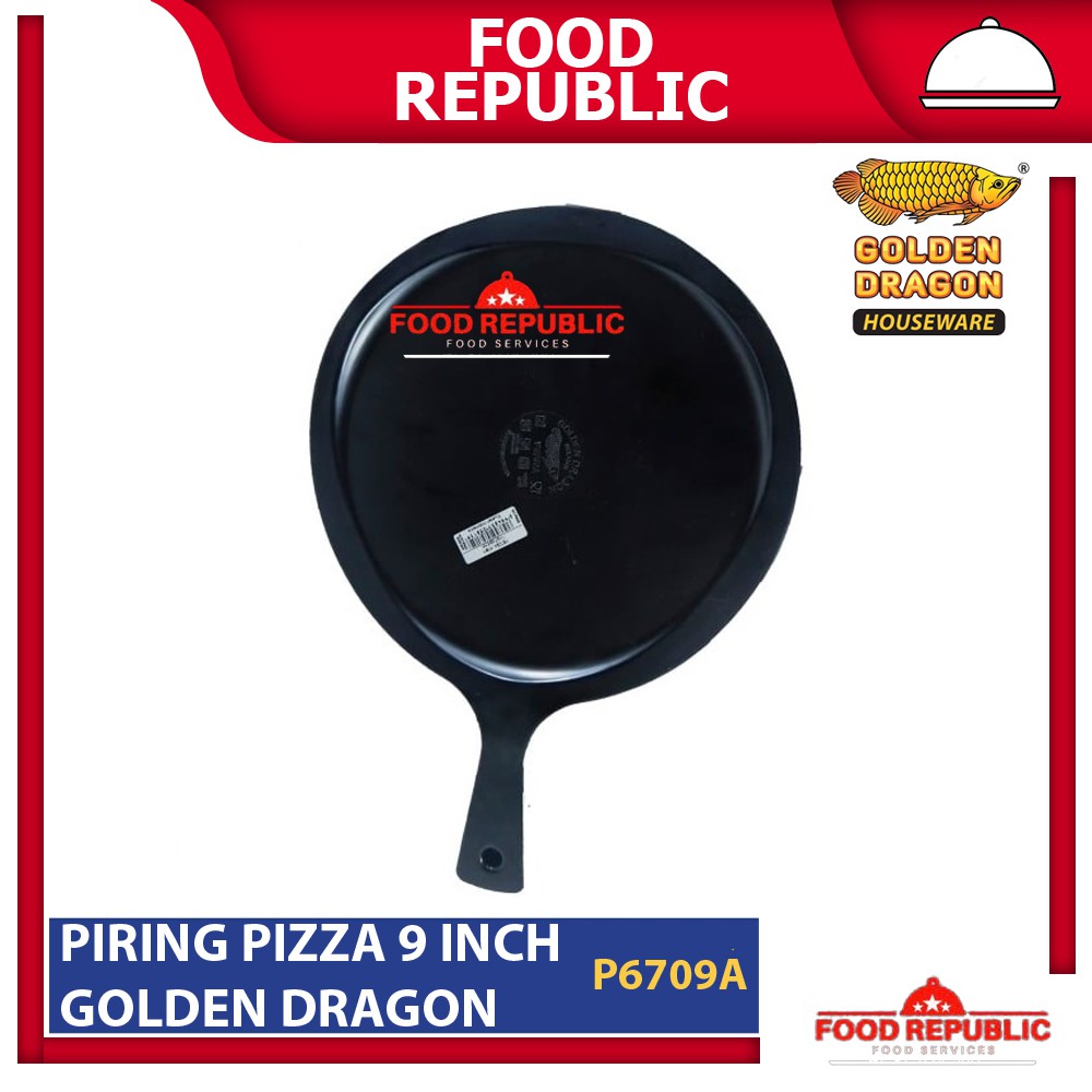 GOLDEN DRAGON PIRING SAJI PIZZA 9INCH MELAMINE PIZA PLATE P6709A HITAM