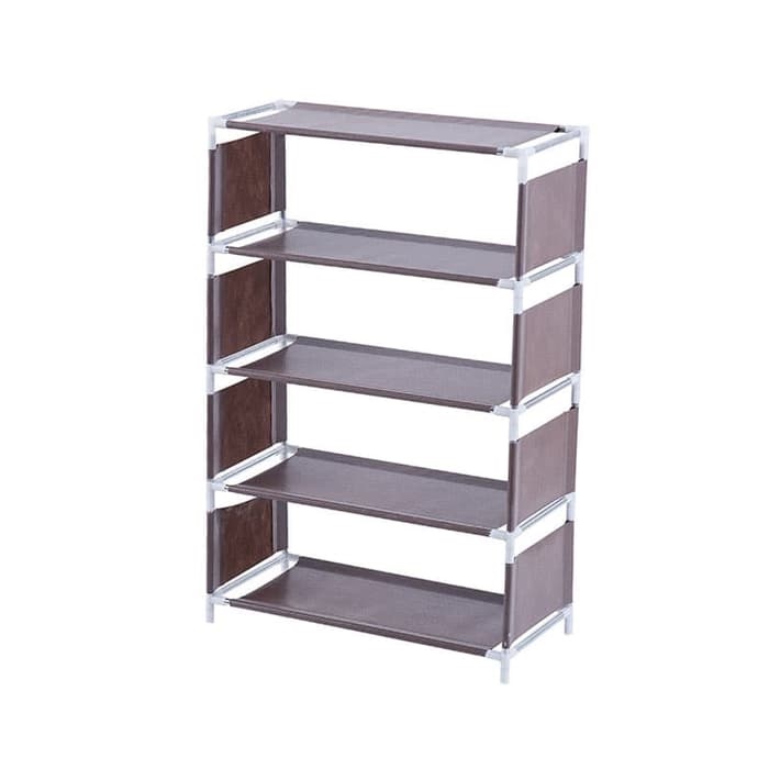 Rak Sepatu Portable Rangka Besi 5 susun (4 ruang) - Rak Rangka Besi