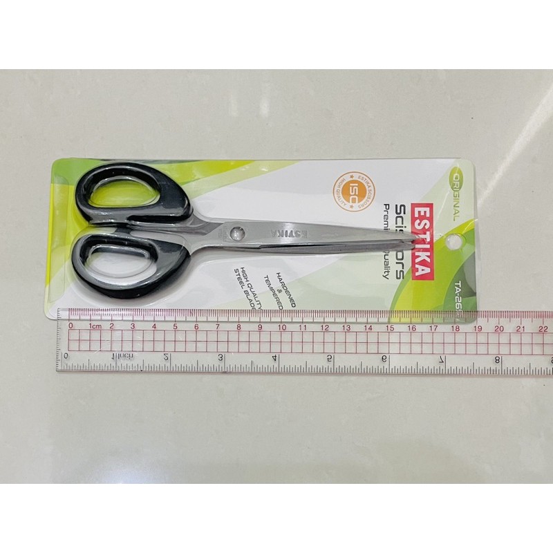 Gunting Kertas Large Besar 6.5 Inch 16 Cm Hitam Estika Scissors Stainless TA265