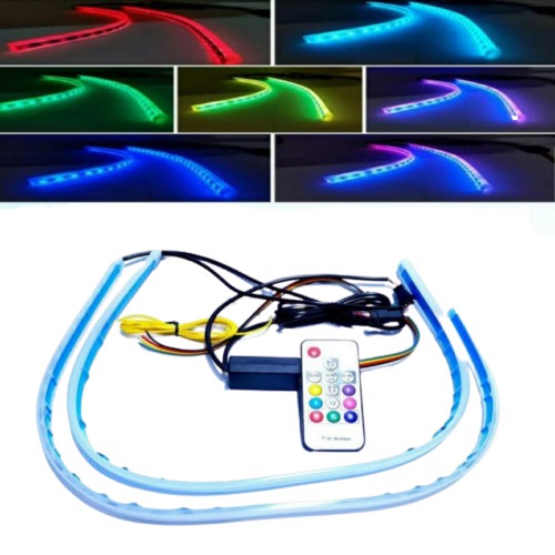 LAMPU LED ALIS DRL SLIM 30CM RGB REMOTE 8 WARNA SEIN RUNNING 30 CM