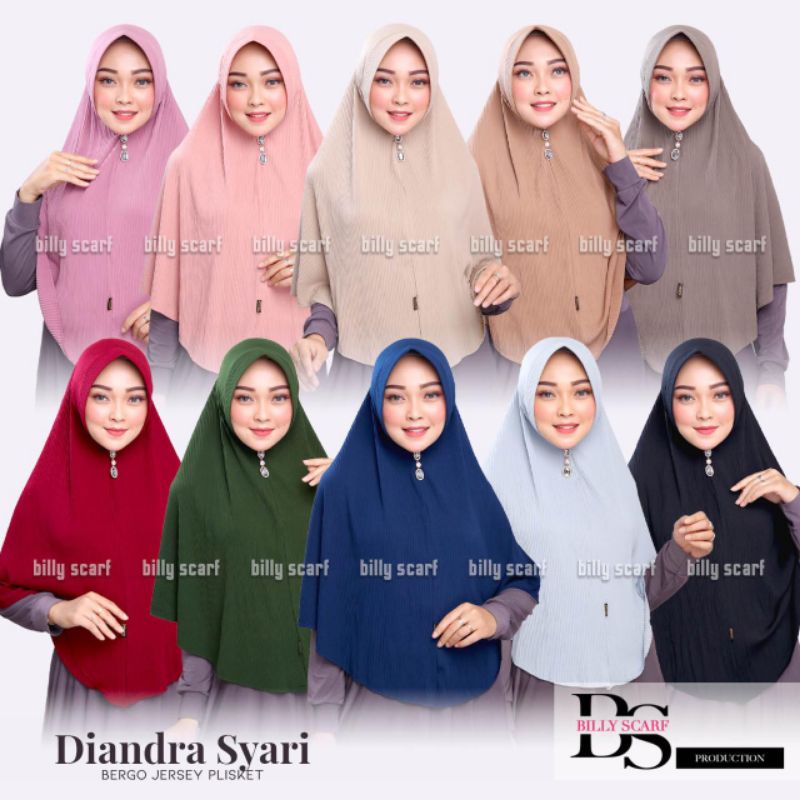 Hijab Bergo Instant Diandra Syar'i Original Billy Scarf