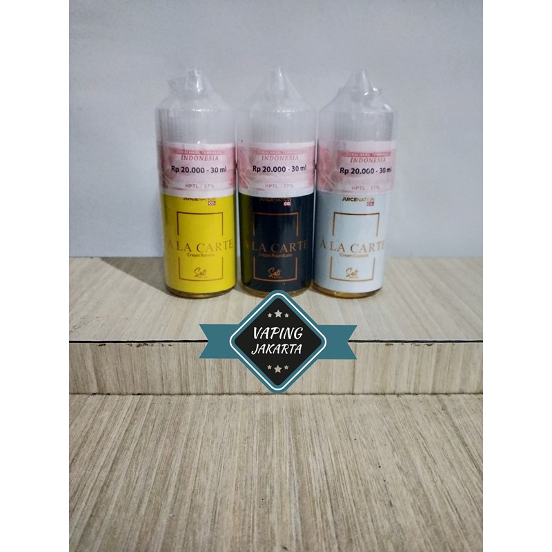 Alacarte Ala Carte Hitam Putih Kuning Salt Nic Premium E Liquid