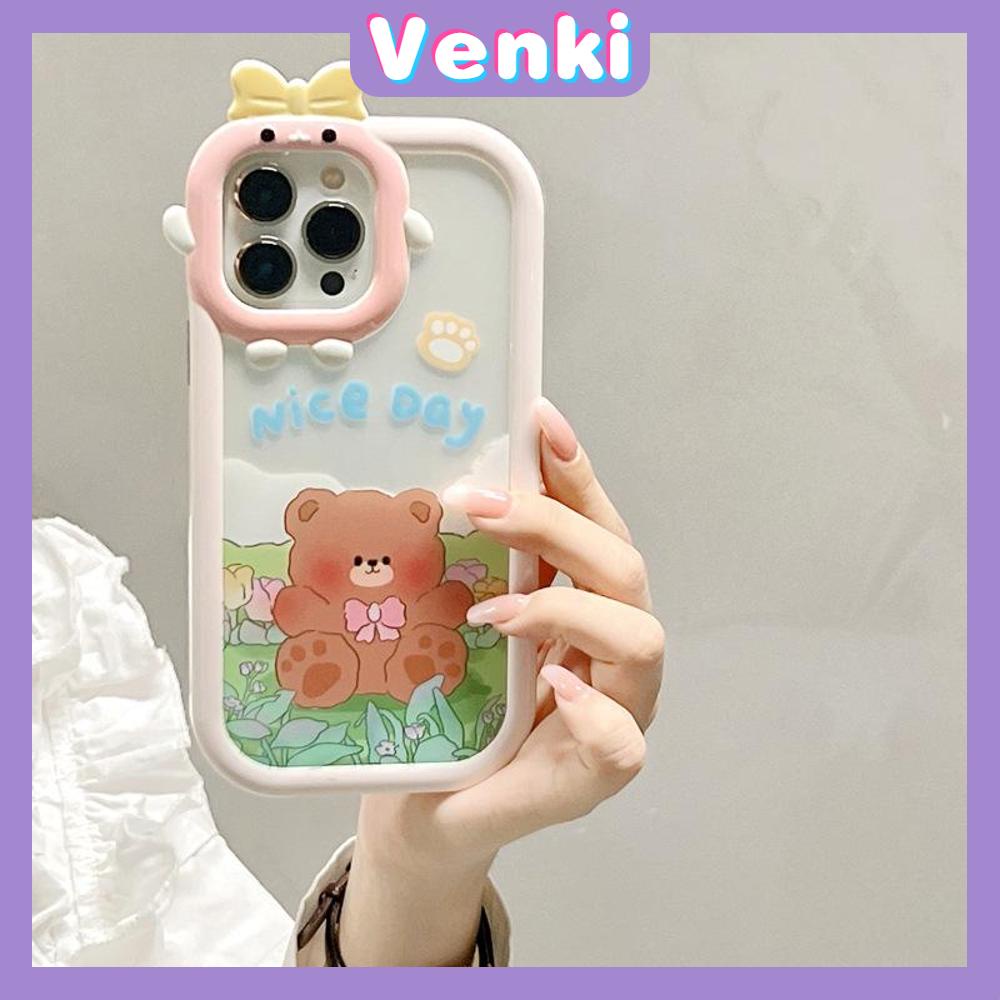 iPhone Case Silicone Soft Case Clear Case Airbag Shockproof Protection Camera Smooth Feel Cartoon Bear Cute Compatible For iPhone 11 Pro Max 13 Pro Max 12 Pro Max 7Plus xr XS Max