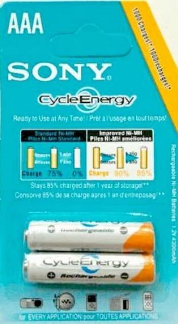 battery Sony Type AA 4600mAh cyrcle energy baterai recharge