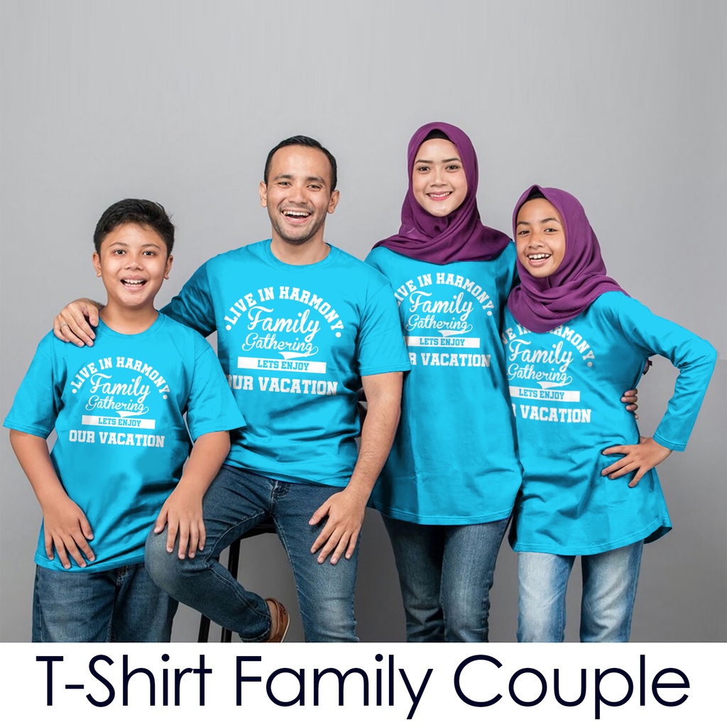 Kaos Family Gathering Lets Enjoy Our Vacation Kaos Anak Dewasa Lengan Pendek Panjang Unisex