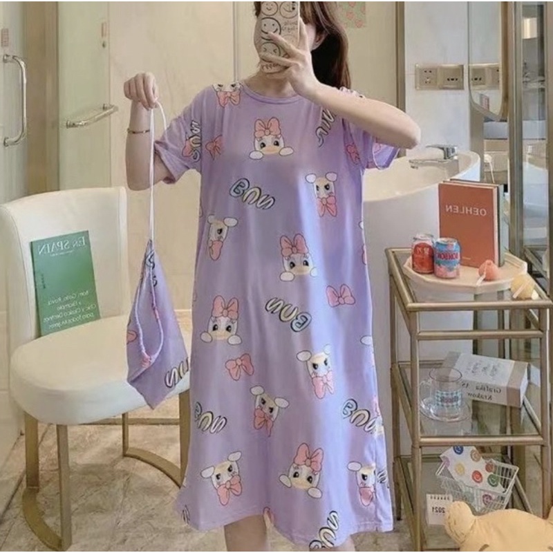 BAJU TIDUR REMAJA ABG SPANDEX PREMIUM IMPORT ALL SIZE MOTIF DASTER CUTE NEW ARRIVAL BIG SIZE