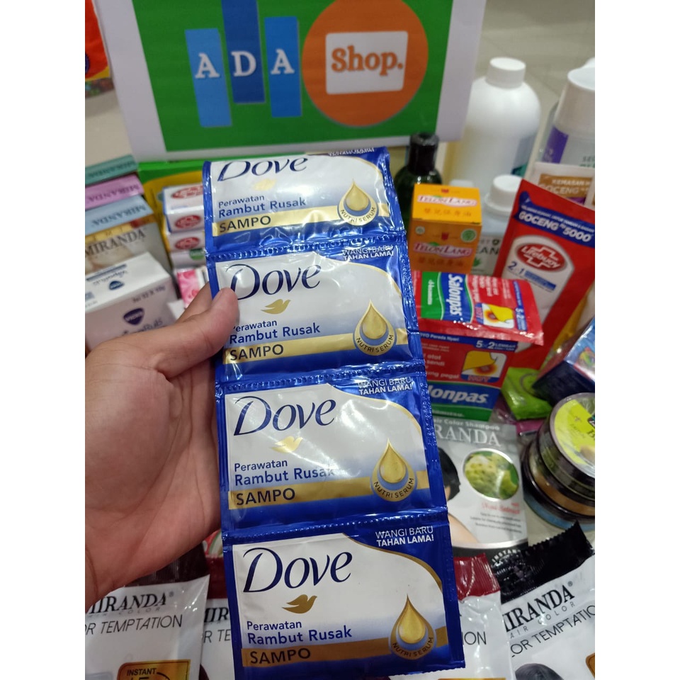 Dove Shampo Kemasan Sachet 9ml harga per Pcs Sampo Dove 9 ml Rambut Berkilau Rambut Rontok Rambut Ru